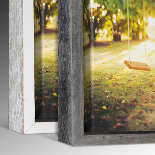 Reclaimed Barnwood Canvas FLoater Frames